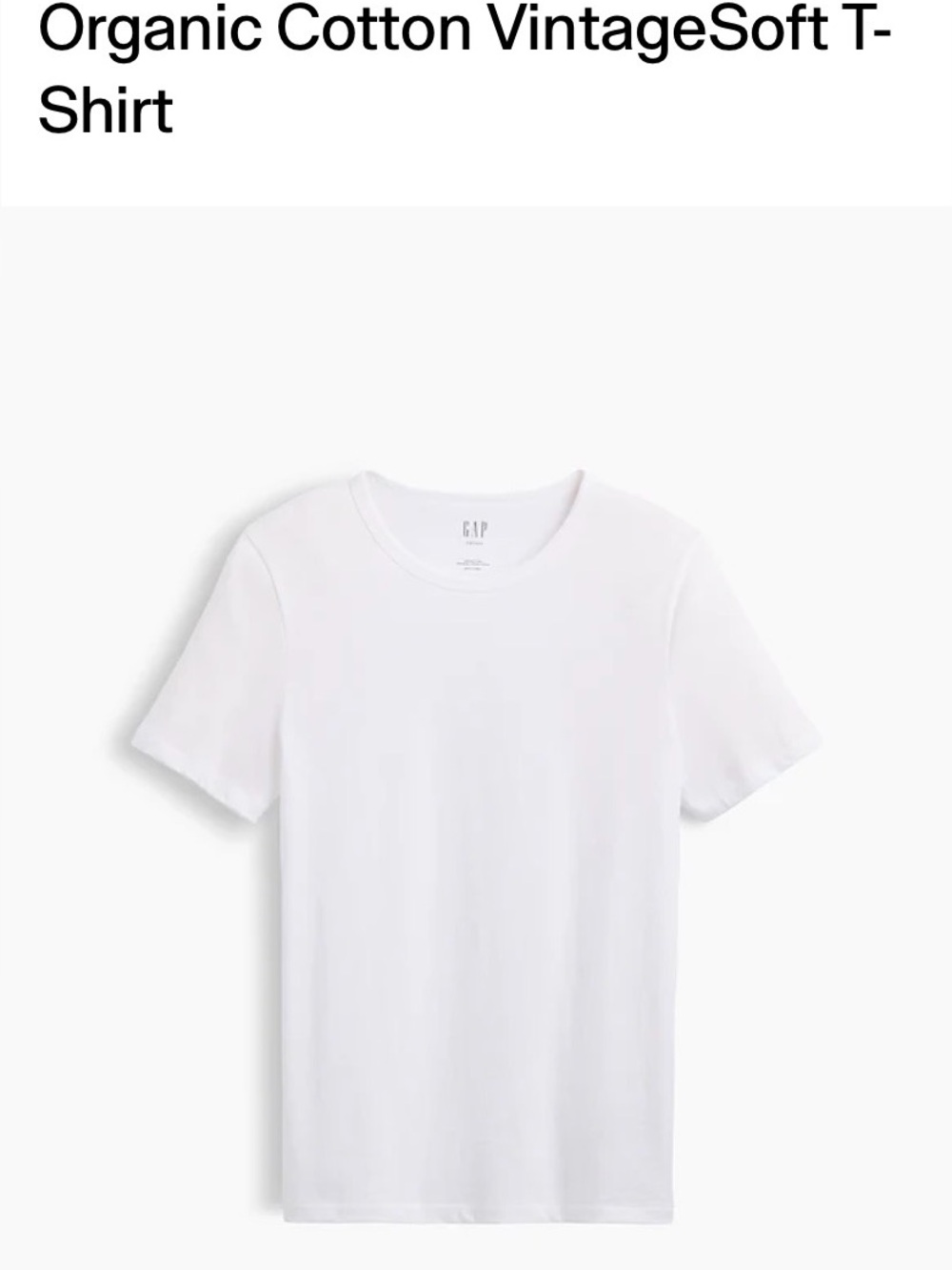 Gap Organic Cotton VintageSoft White T-Shirt XXL NWT